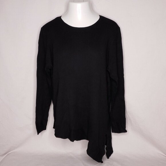 Apt. 9 Size XXL Asymmetrical Sweater Removable Plush Infinity Scarf Black Women - Picture 4 of 9